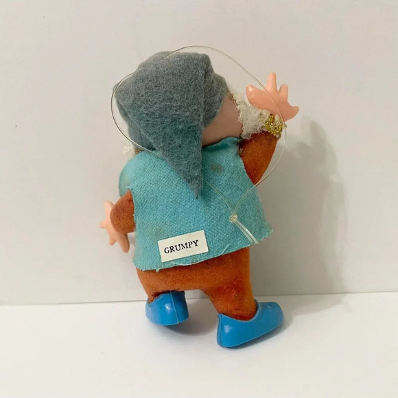 Vtg Snow White Dwarf 6 Dwarfs Disney Christmas Ornaments Hong Kong Flaws - Picture 6 of 16